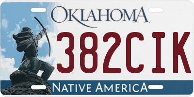 OK license plate 382CIK