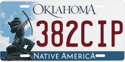 OK license plate 382CIP