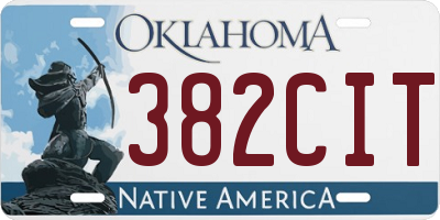 OK license plate 382CIT