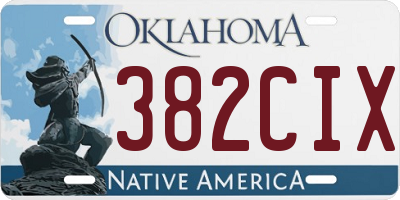 OK license plate 382CIX