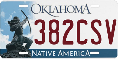 OK license plate 382CSV