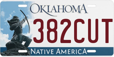 OK license plate 382CUT