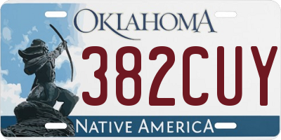 OK license plate 382CUY