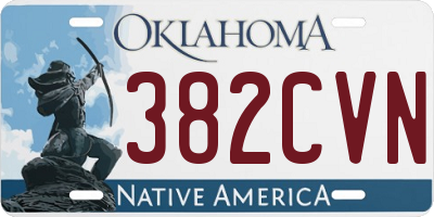 OK license plate 382CVN