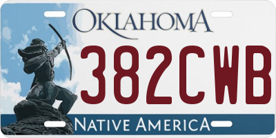 OK license plate 382CWB