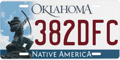 OK license plate 382DFC