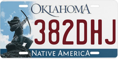 OK license plate 382DHJ