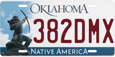 OK license plate 382DMX