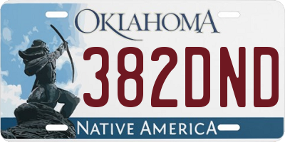 OK license plate 382DND