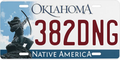 OK license plate 382DNG