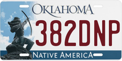 OK license plate 382DNP