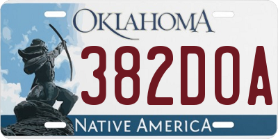 OK license plate 382DOA