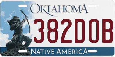 OK license plate 382DOB