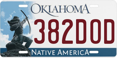 OK license plate 382DOD
