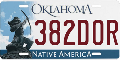 OK license plate 382DOR