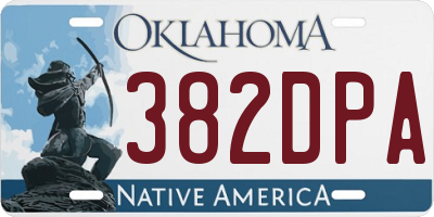 OK license plate 382DPA