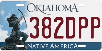 OK license plate 382DPP