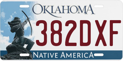 OK license plate 382DXF