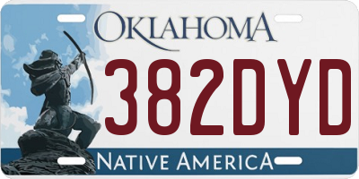 OK license plate 382DYD