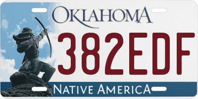 OK license plate 382EDF
