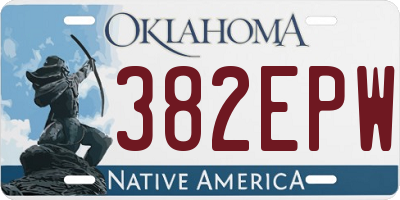 OK license plate 382EPW