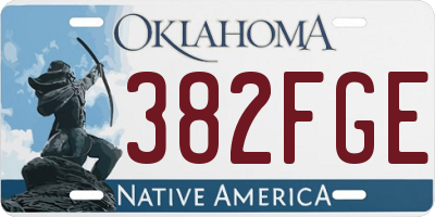 OK license plate 382FGE