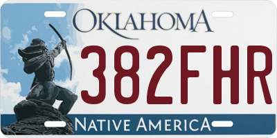 OK license plate 382FHR