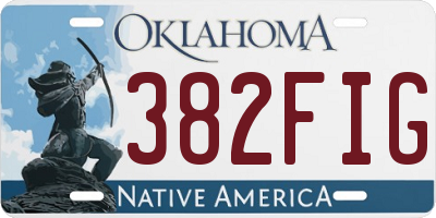 OK license plate 382FIG