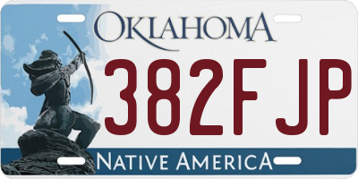 OK license plate 382FJP