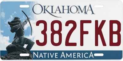 OK license plate 382FKB