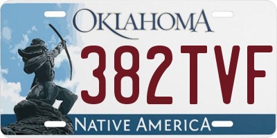 OK license plate 382TVF