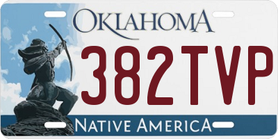 OK license plate 382TVP