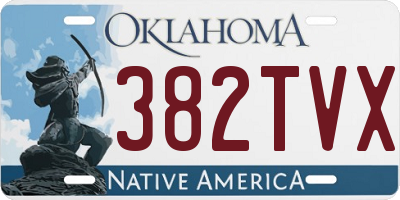 OK license plate 382TVX