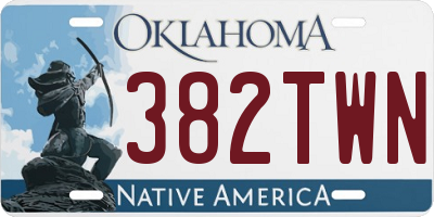 OK license plate 382TWN