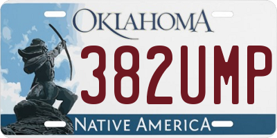 OK license plate 382UMP