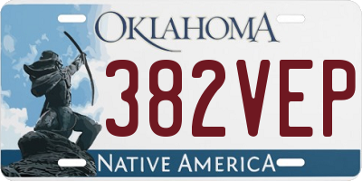OK license plate 382VEP
