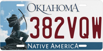 OK license plate 382VQW
