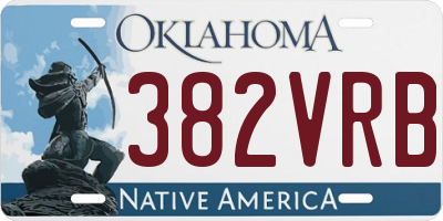 OK license plate 382VRB