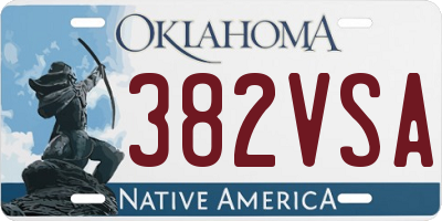 OK license plate 382VSA