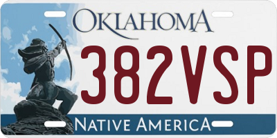 OK license plate 382VSP