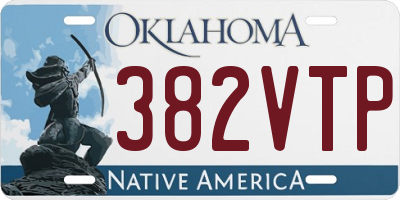 OK license plate 382VTP