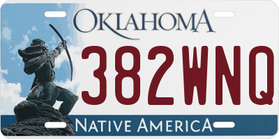 OK license plate 382WNQ