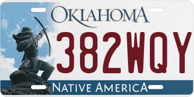 OK license plate 382WQY