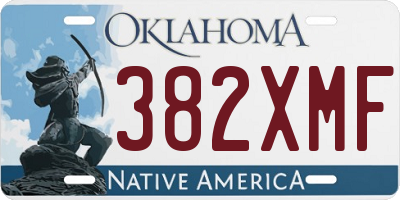 OK license plate 382XMF