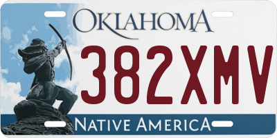 OK license plate 382XMV
