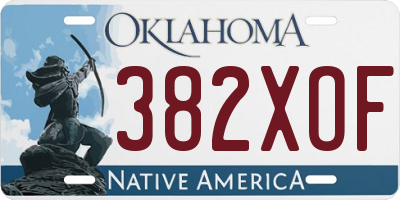 OK license plate 382XOF