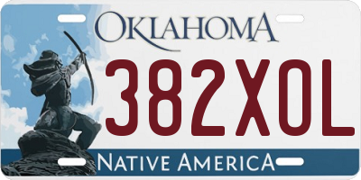 OK license plate 382XOL