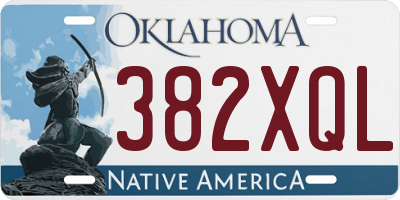 OK license plate 382XQL
