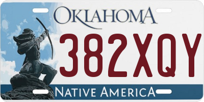 OK license plate 382XQY