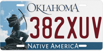 OK license plate 382XUV